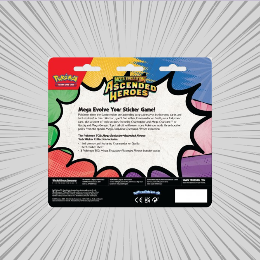 Pokemon TCG: Mega Evolution Ascended Heroes – Tech Sticker Collection: Gastly